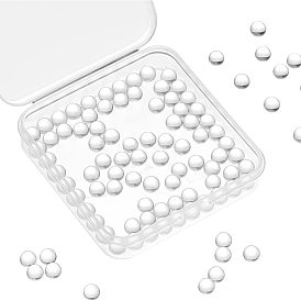 100шт стеклянная бусина, без отверстия , круглые