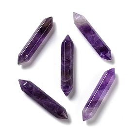 Natural Amethyst No Hole Healing Stones, Reiki Energy Balancing Meditation Therapy Wand, Faceted, Double Terminated Points