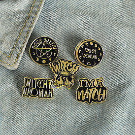 Retro-style Alloy Badge with Unique Lettering and Star Design Brooch