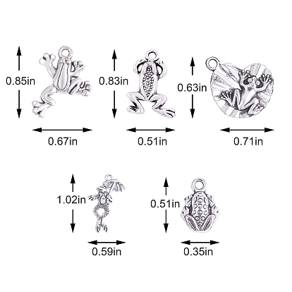 100 шт 5 стиль подвески из сплава в тибетском стиле, лягушка
