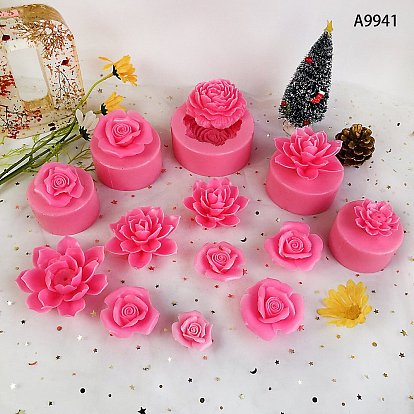 Lotus/Peony/Rose DIY Silicone Molds, Candle Making Molds, Aromatherapy Candle Mold