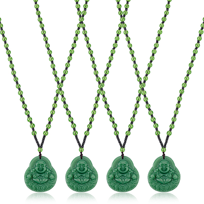 4шт. кулон Будды 6мм круглые стеклянные бусы