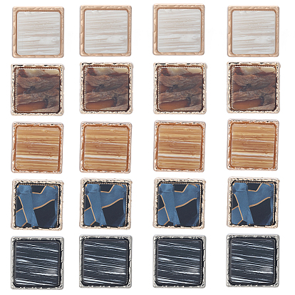 20 шт. 5 цвета 1-отверстие кнопки из сплава смолы, квадратный