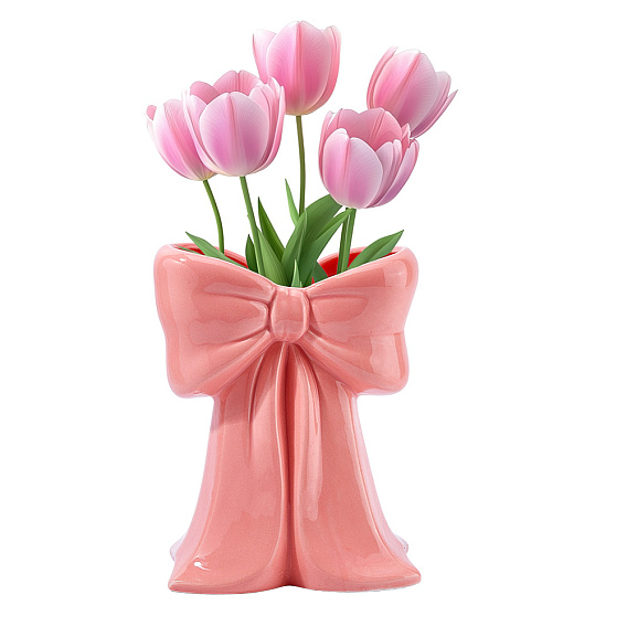 Ceramics Bowknot Vases Display Decorations