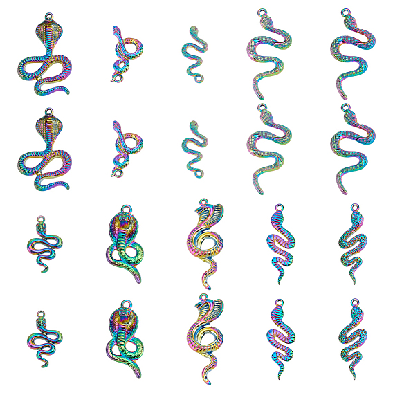 4 сумки 2 стили радужные подвески из сплава, змея, без кадмия, без никеля и без свинца