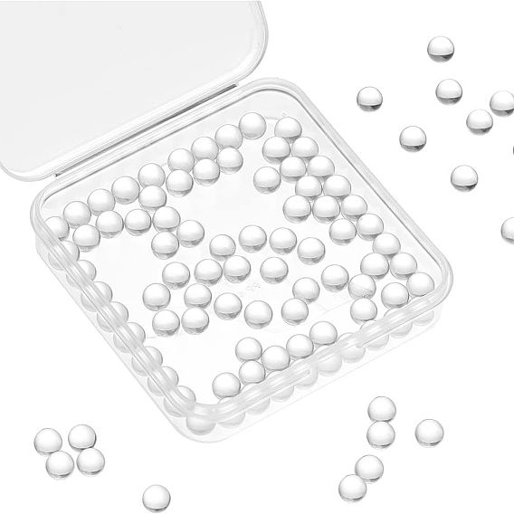 100шт стеклянная бусина, без отверстия , круглые