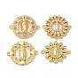 Плоские круглые/цветочные религиозные подвески из латуни с прозрачным фианитом, без кадмия и без свинца, ссылки Девы Марии, реальный 16 k позолоченный