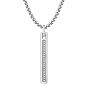 304 Stainless Steel Crystal Rhinestone Pendant Necklaces, Rectangle