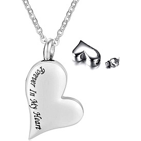 Commemorative Necklace Cremation Necklace Heart-shaped Cremation Memorial Pendant Men and Women Personality Necklace Perfume Necklace