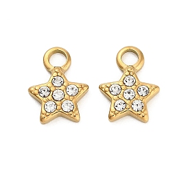 304 кулон из нержавеющей стали со стразами., ионное покрытие (ip), звезды прелести