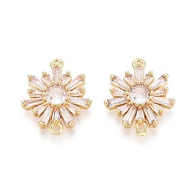 Латунные подвески из прозрачного кубического циркония, цветок ссылки, долговечный