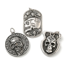 316 Surgical Stainless Steel Pendants, Skull