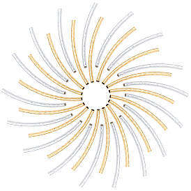 Бисера латунной трубки, изогнутые