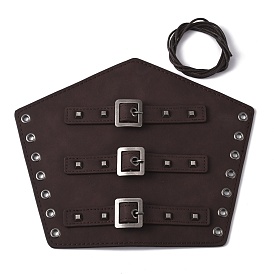 Muñequera de cuero estilo punk para ciclistas, protector de brazo de tiro con arco retro, con fornituras de aleación de zinc y cordón, pentágono