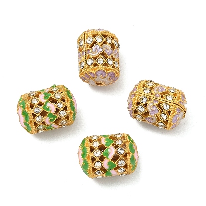 Сплав эмаль и бусины из страз, колонка, золотые