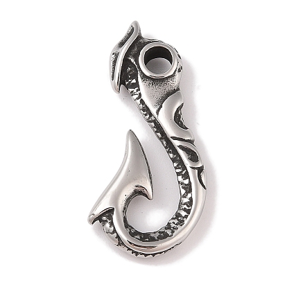 304 из нержавеющей стали застежками крюк, подвески рыболовный крючок, для изготовления кожаных браслетов, крюк, полированный