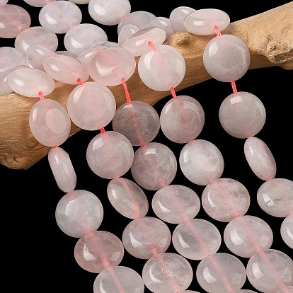 Природного розового кварца нитей бисера, плоско-круглые
