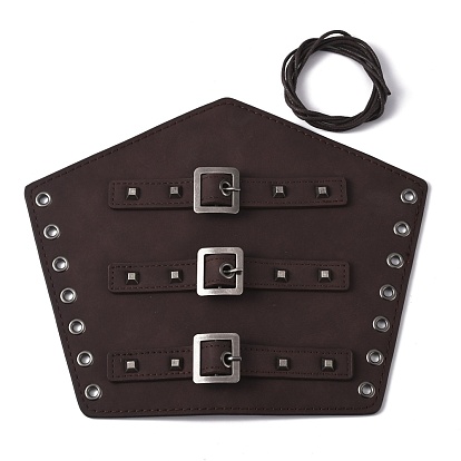 Muñequera de cuero estilo punk para ciclistas, protector de brazo de tiro con arco retro, con fornituras de aleación de zinc y cordón, pentágono