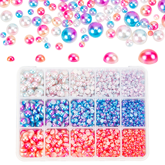 Imitation Pearl Acrylic Cabochons, Half Round