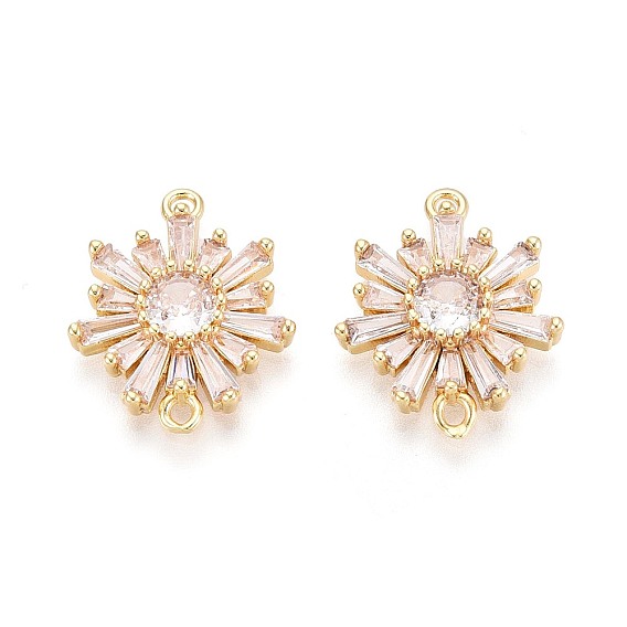 Латунные подвески из прозрачного кубического циркония, цветок ссылки, долговечный