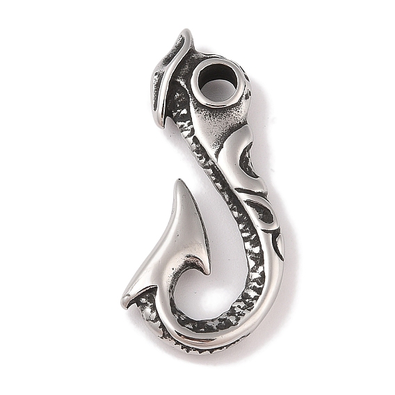 304 из нержавеющей стали застежками крюк, подвески рыболовный крючок, для изготовления кожаных браслетов, крюк, полированный