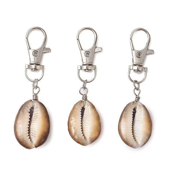 Подвески из натуральных ракушек каури, с сплава шарнирного когтя омара застежками