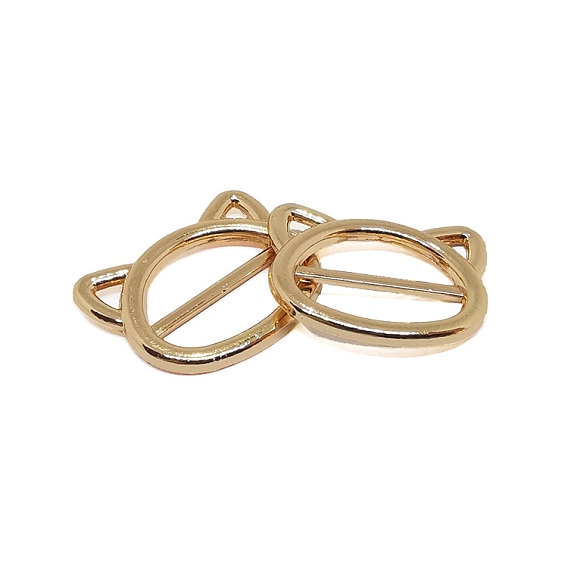 Пряжки из цинкового сплава в форме цветка и сердца кошки, для аксессуаров сумки