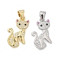 Латунные микро проложить кубического циркония подвески, форма кошки, без кадмия и без свинца, стойки покрытие, долговечный