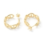 Brass Stud Earrings, Half Hoop Earrings, with Ear Nuts, Mariner Link Chain Shape