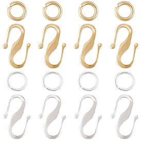 60шт 2 цвет латунь s крючковые застежки, долговечный, с 60 шт. 304 нержавеющей сталью и 60 шт. латунными переходными кольцами с покрытием стойки