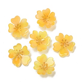 Cellulose Acetate(Resin) Pendants, Flower Charms