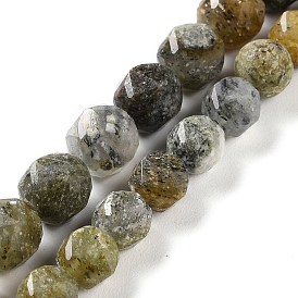 Natural Sunstone Stone Beads Strands, Star Cut Round Beads