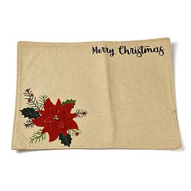Merry Christmas Red Flower Placemat Table Mat Desktop Decoration