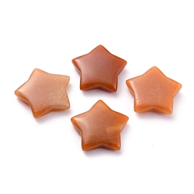 Natural Red Aventurine Beads, No Hole, Star