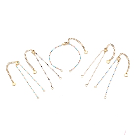 Fabrication de bracelets à maillons en perles de verre, avec la chaîne en acier inoxydable et homard fermoirs griffe