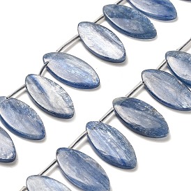 Натуральный кианитовые бисер пряди, лошадиный глаз , Топ пробуренной, с пластиковыми трубчатыми бусинами