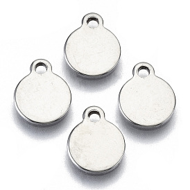 201 Stainless Steel Charms, Laser Cut, Stamping Blank Tag, Flat Round