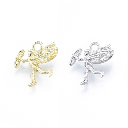Pendentifs en alliage de placage de rack écologiques, ange, sans cadmium et sans nickel et sans plomb