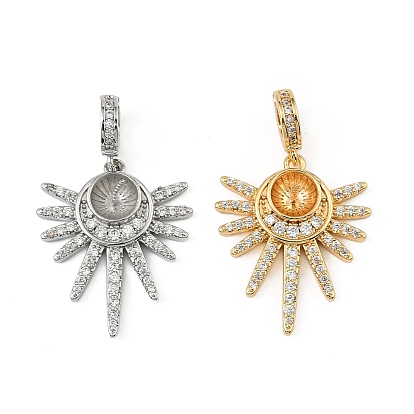 Латунь микропаве из кубического циркония, луна, за половину пробурено бисера