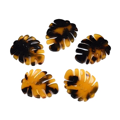Cellulose Acetate(Resin) Pendants, Tropical Leaf Charms, Monstera Leaf