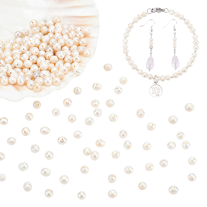 200Pcs Natural Cultured Freshwater Pearl Beads Strands, Potato