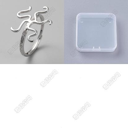 Base de anillos ajustables de plata de ley bañada en rodio, ajuste de anillos de dedo de envoltura giratoria, con sello s925, Para hacer anillos de cabujones de vidrio de piedra.