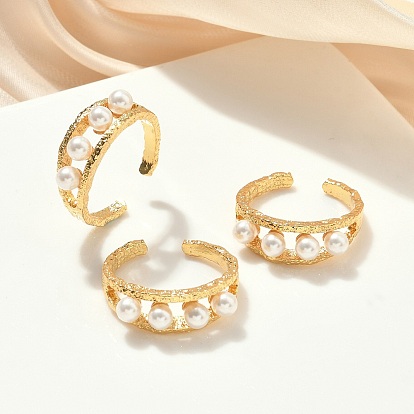 Латунные регулируемые манжеты для женщин, С перламутром жемчуга абс, долговечный, без кадмия и без свинца