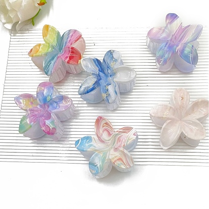 Цветочные пластиковые заколки для волос с когтями, аксессуары для волос для женщин и девочек