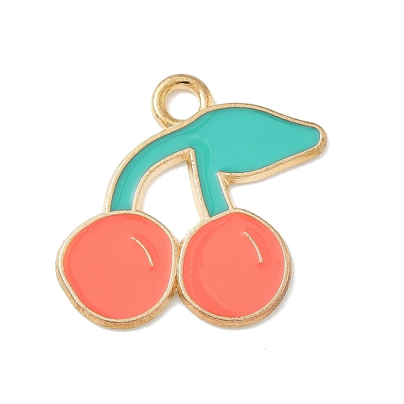 Подвески из эмали и сплава, черри прелести, золотые