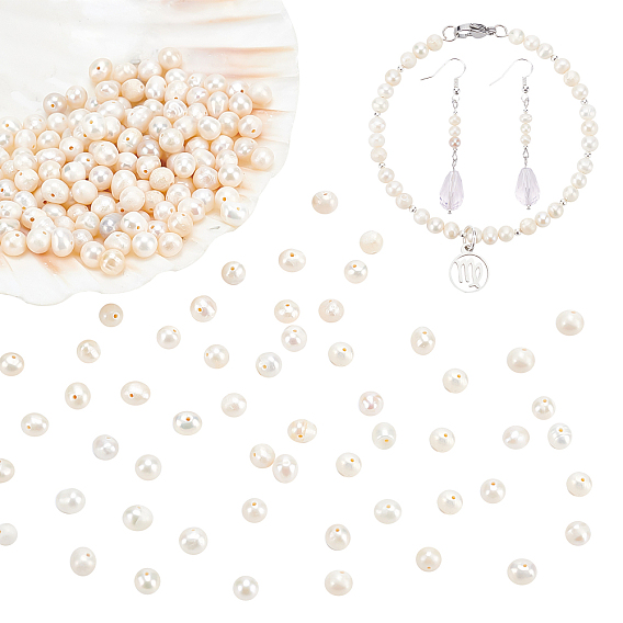 200Pcs Natural Cultured Freshwater Pearl Beads Strands, Potato