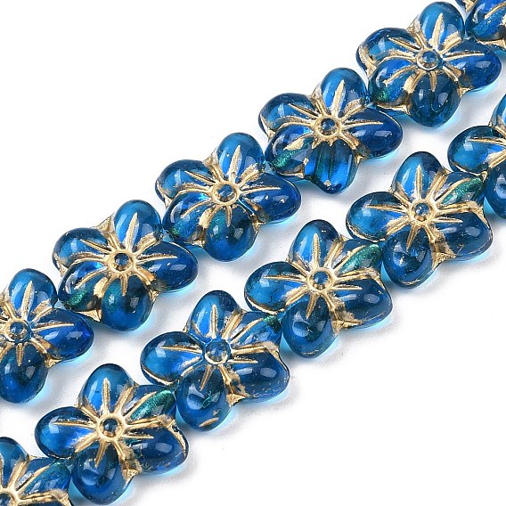 Чешские прессованные стеклянные бусины, цветок