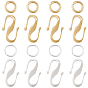 60шт 2 цвет латунь s крючковые застежки, долговечный, с 60 шт. 304 нержавеющей сталью и 60 шт. латунными переходными кольцами с покрытием стойки