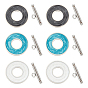 6Sets 3 Colors 304 Stainless Steel Toggle Clasps, with Enamel, Ring, Stainless Steel Color