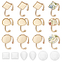 DIY Cuff Ring Making Kits, including Brass Cuff Ring Findings, Glass Cabochons